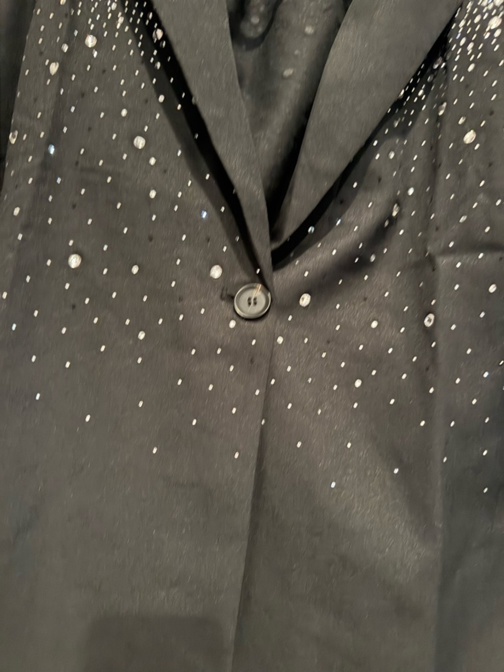 Hem & Thread Black Rhinestone Blazer Medium Sparkle Jacket - Picture 4 of 6